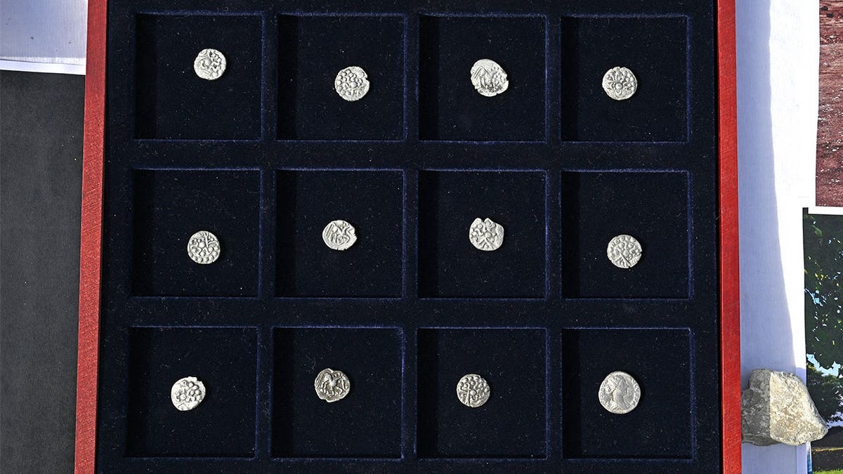 View of recovered Celtic coins