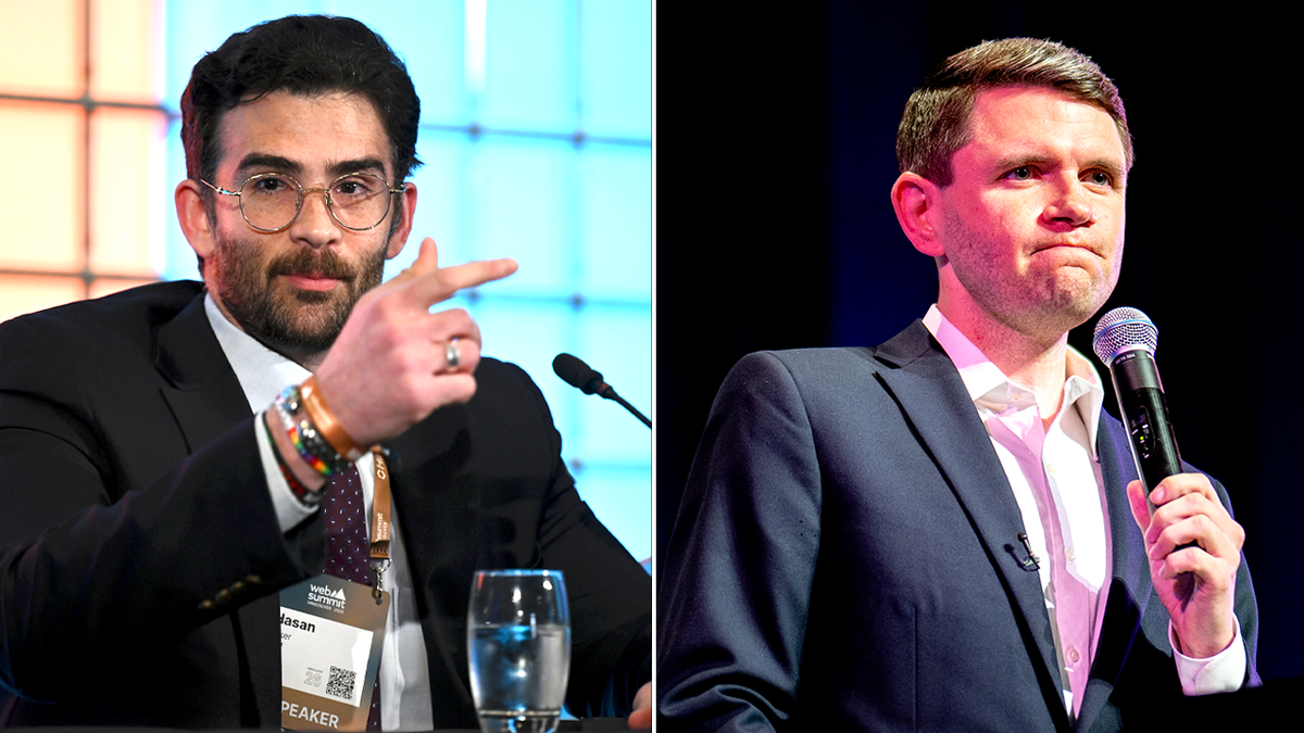 photos arranged of Hasan Piker and James Talarico