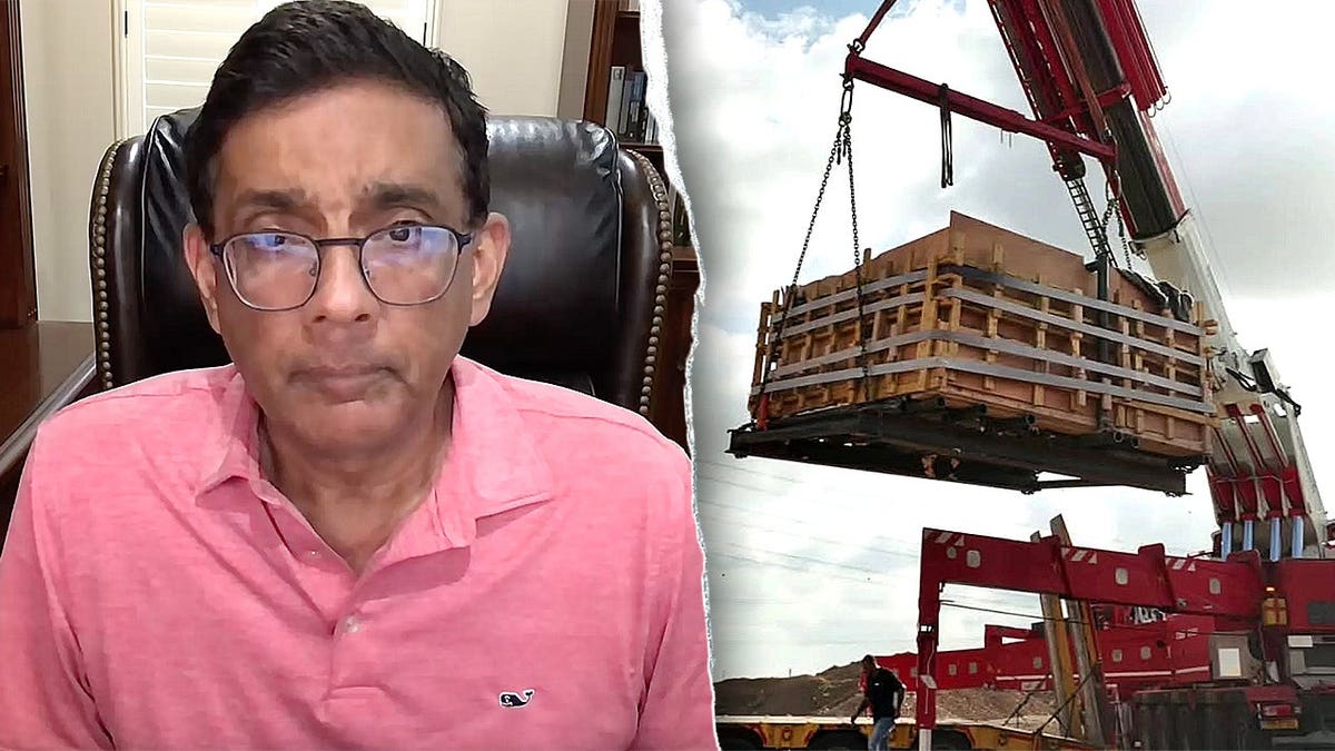Split image of Dinesh D'Souza, ancient mikveh