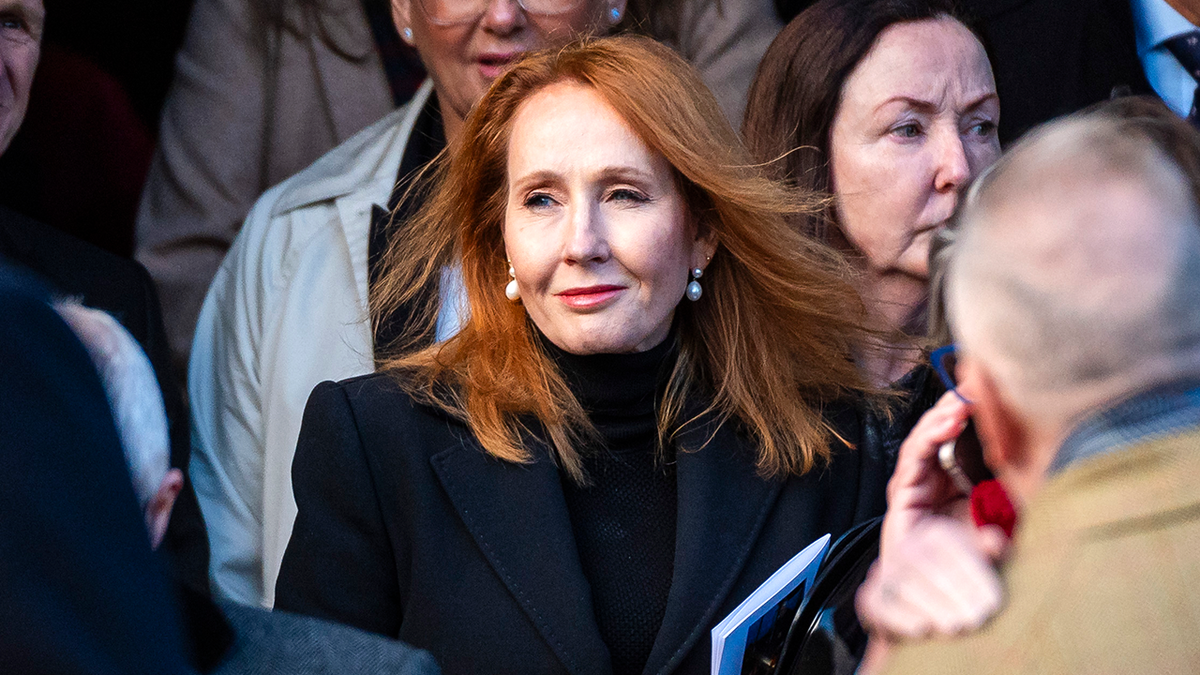 J.K. Rowling attends memorial service for Alistair Darling in Scotland.