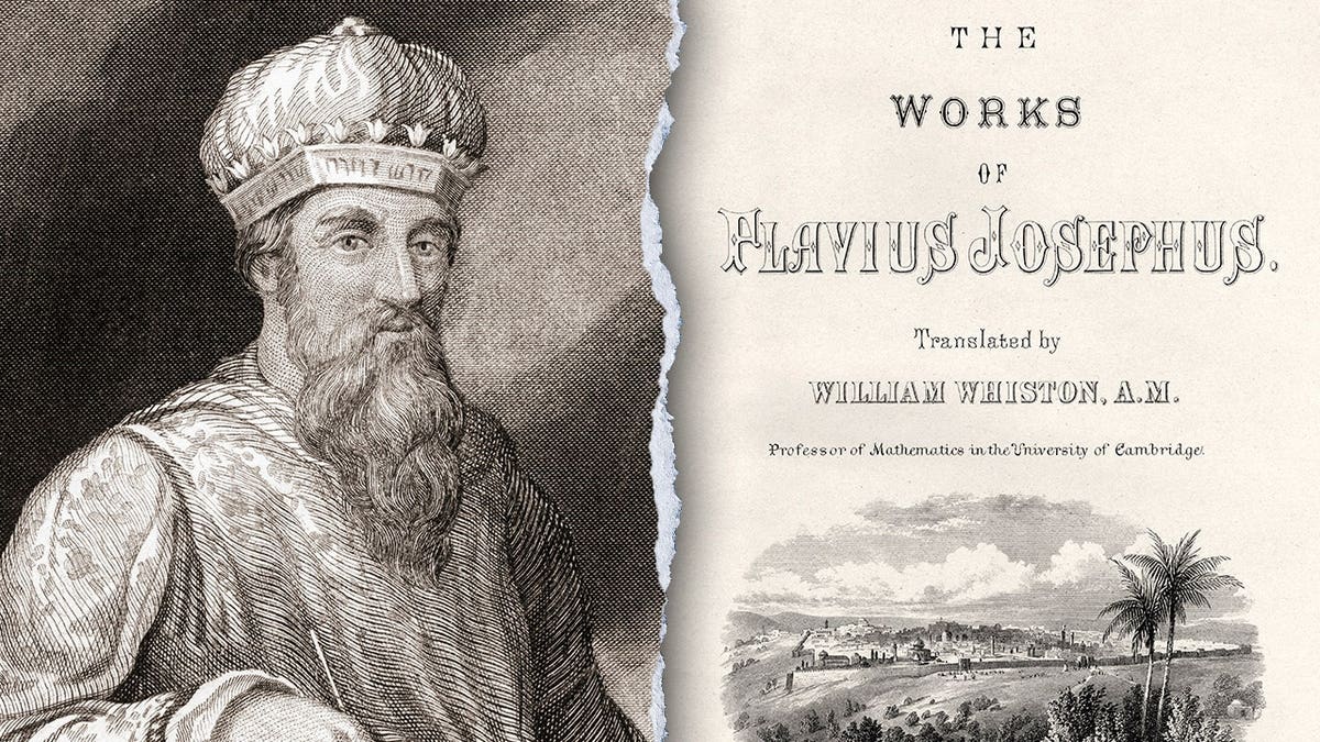 Split image of Josephus next to his text