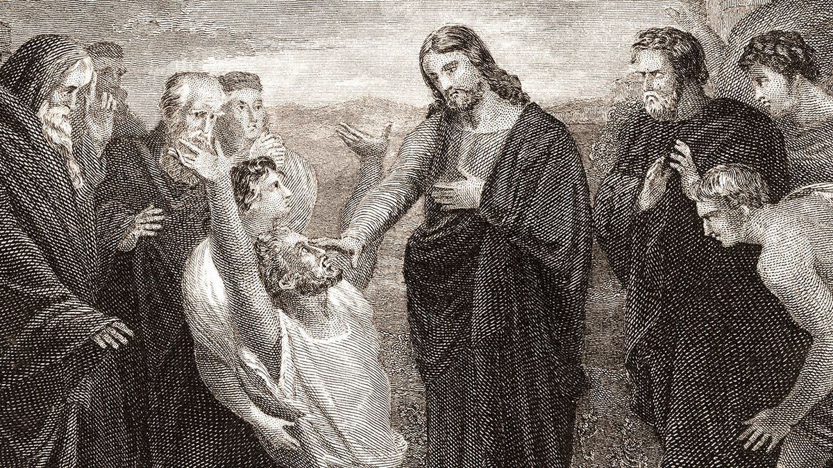 Illustration of Jesus performing miracles