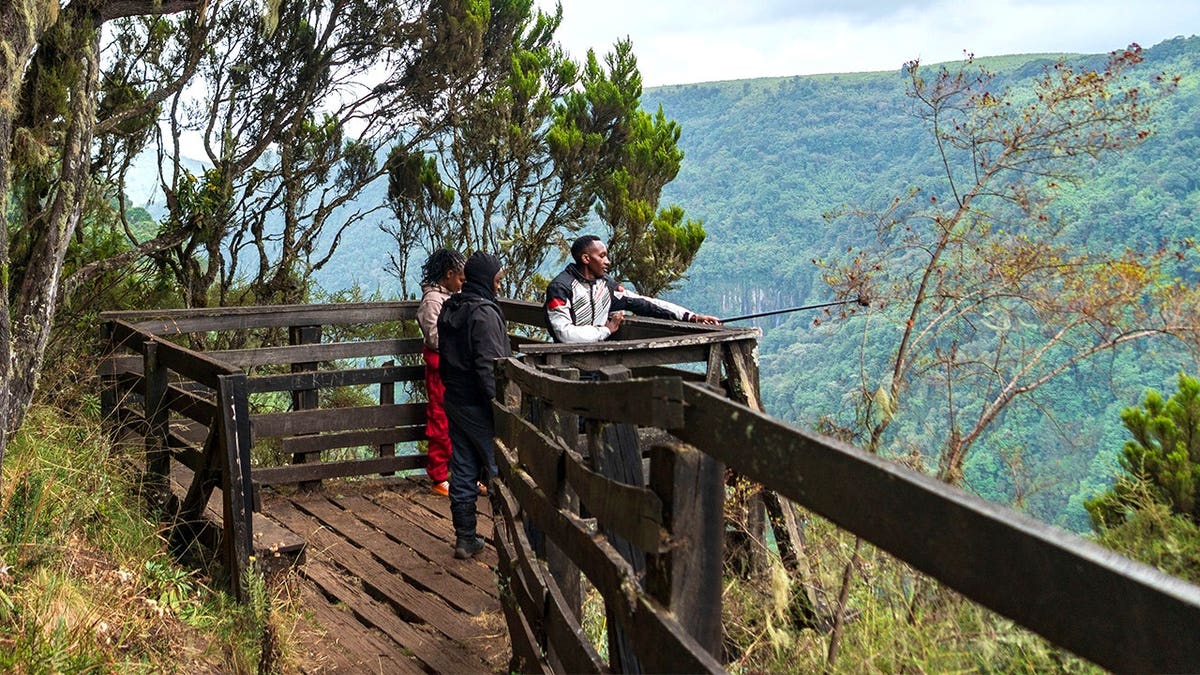 Tourists at Aberdere Park in Kenya