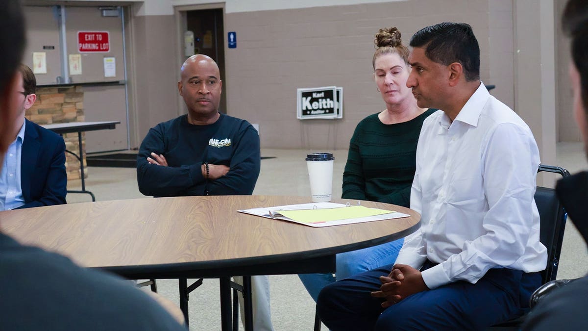 Rep. Ro Khanna, D-Calif., holds a roundtable discussion for union workers in Dayton, Ohio on Tuesday Oct. 6, 2026.