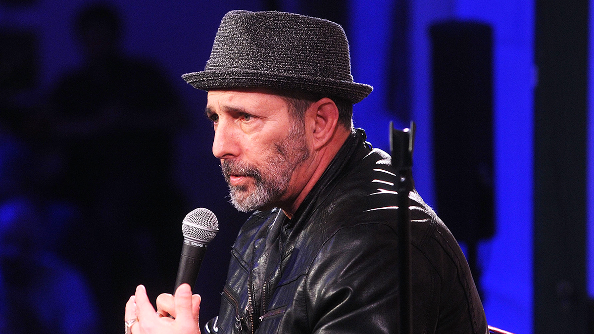Comedian Rich Vos performs stand-up at Stress Factory Comedy Club.