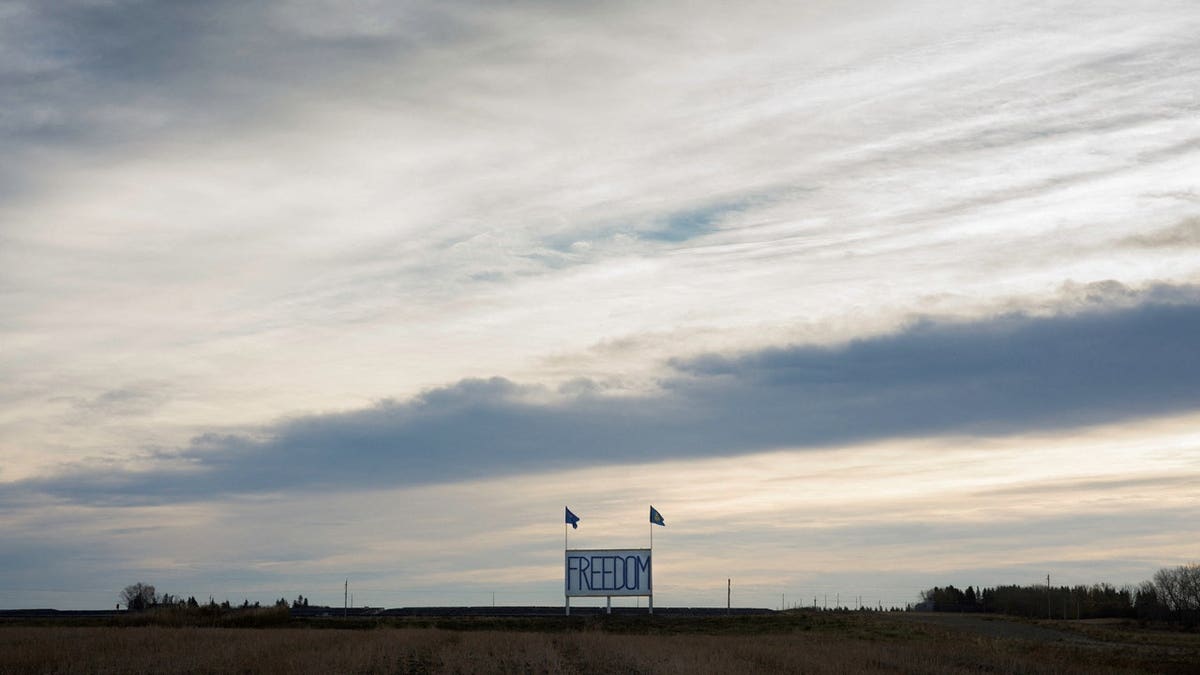 A sign that reads
