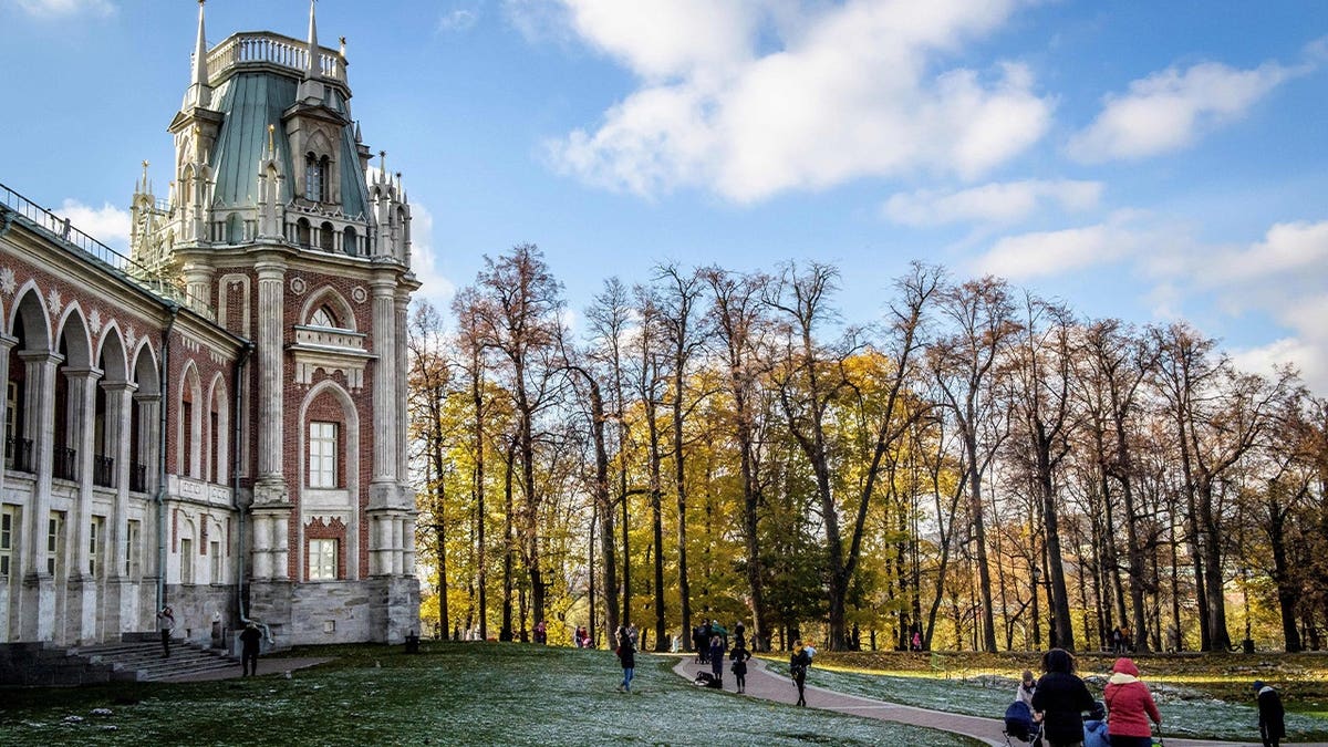 A photograph taken on October 22, 2017 shows the Tsaritsyno Palace Museum and Reserve in the South of Moscow.