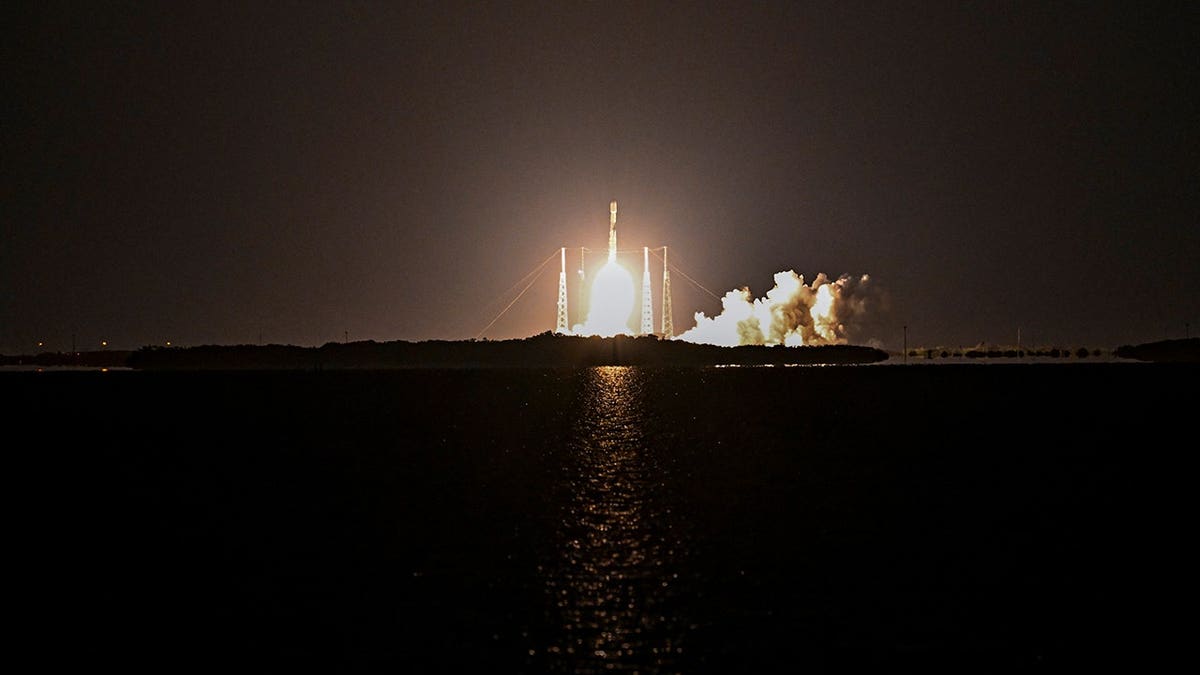 Starlink satellite taking off.