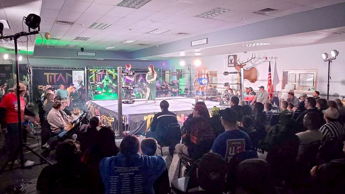 Fans at a wrestling show
