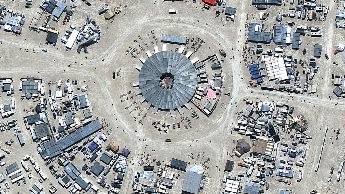 Aerial view of Burning Man festival