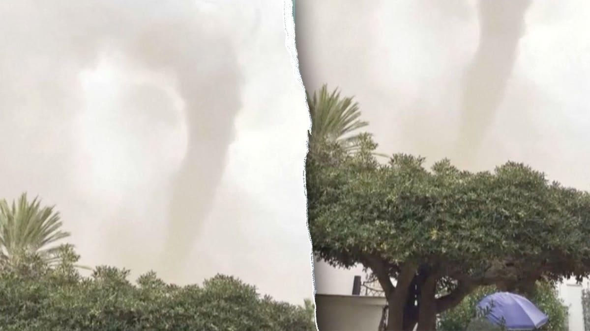 Split image of tornado in Sicily