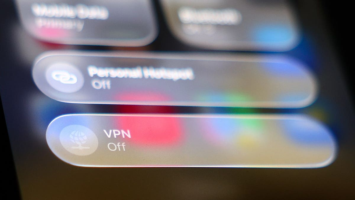 A VPN button on a smartphone screen.