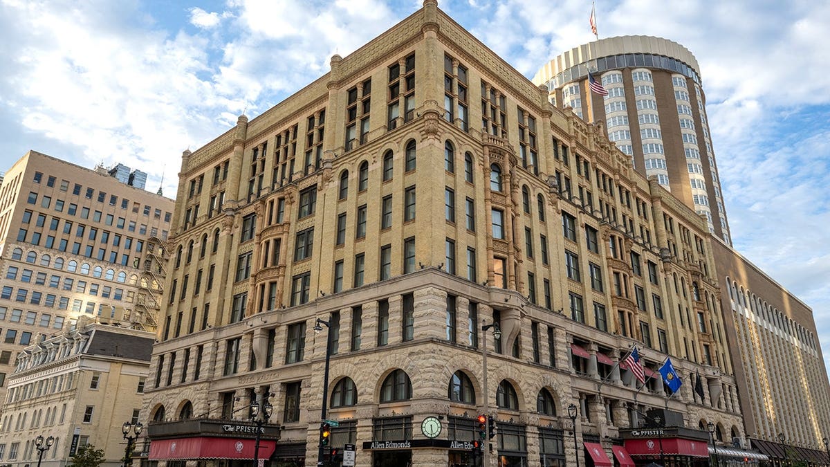 Exterior of Pfister hotel in Milwaukee