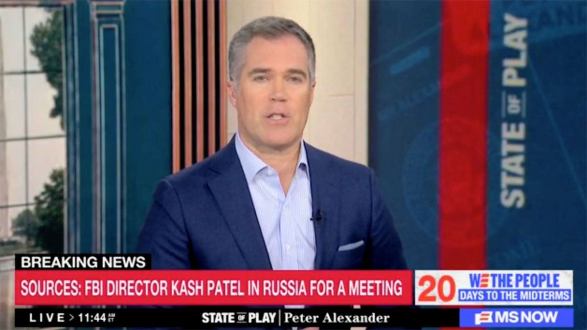 MS NOW anchor Peter Alexander told viewers FBI Director Kash Patel was in Russia on Wednesday when he was actually in Virginia. 