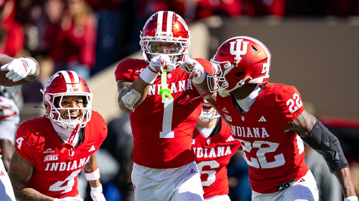 Amare Ferrell celebrates after an Ohio State turnover during a college football game.