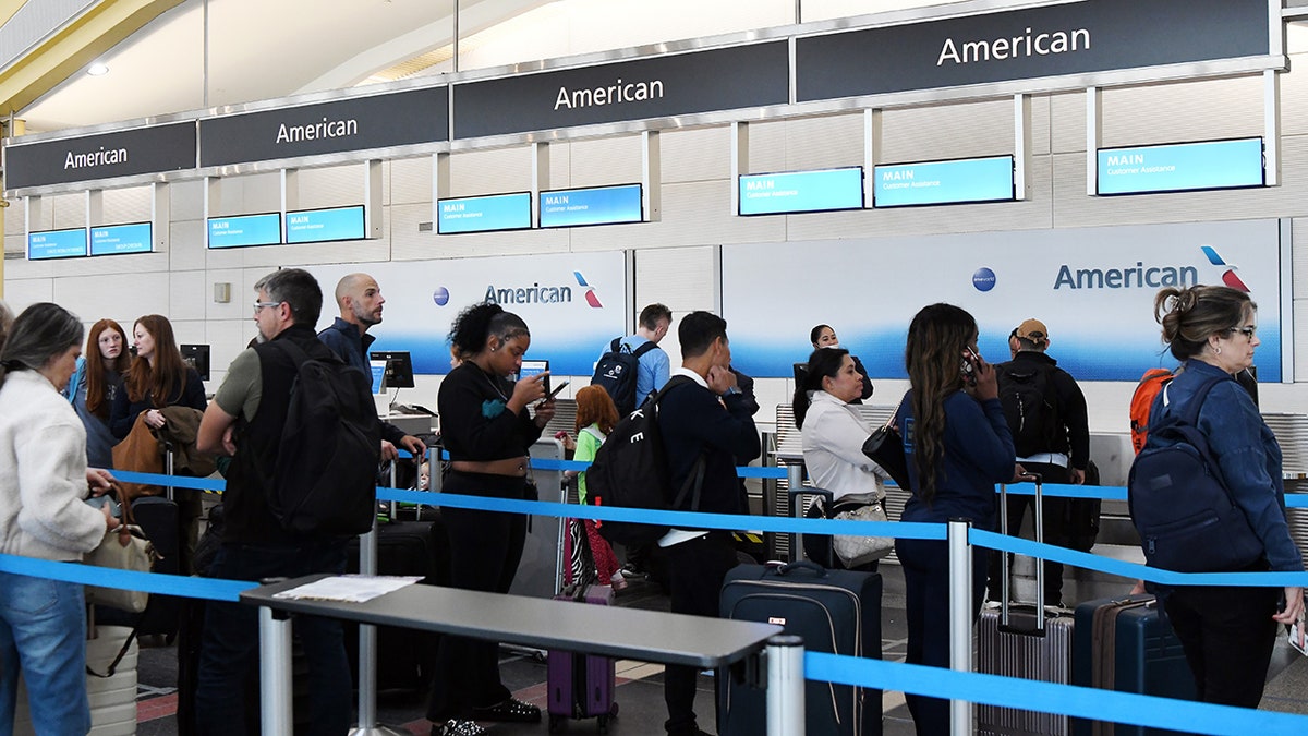 American Airlines counter in airport