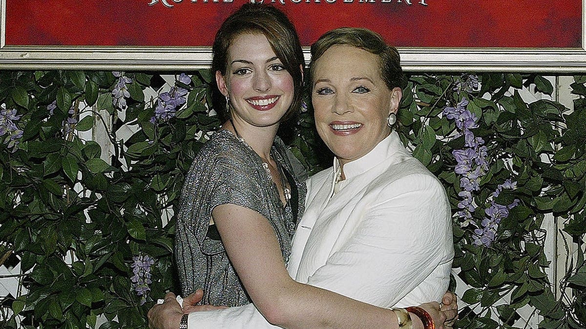 Anne Hathaway and Julie Andrews at the premiere of