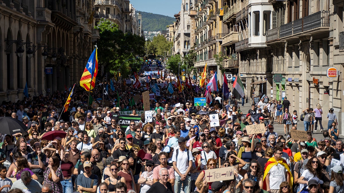 Demonstration Against Expansion Plans For Barcelona Airport