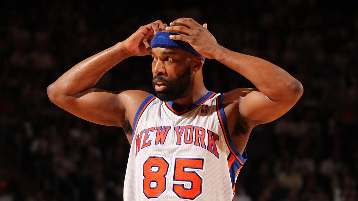 Baron Davis reacts during game action at Madison Square Garden.