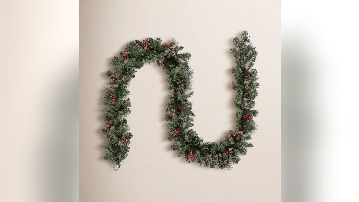 This 9-foot garland has 50 pre-strung lights.