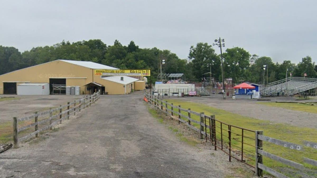 image shows road view of rodeo