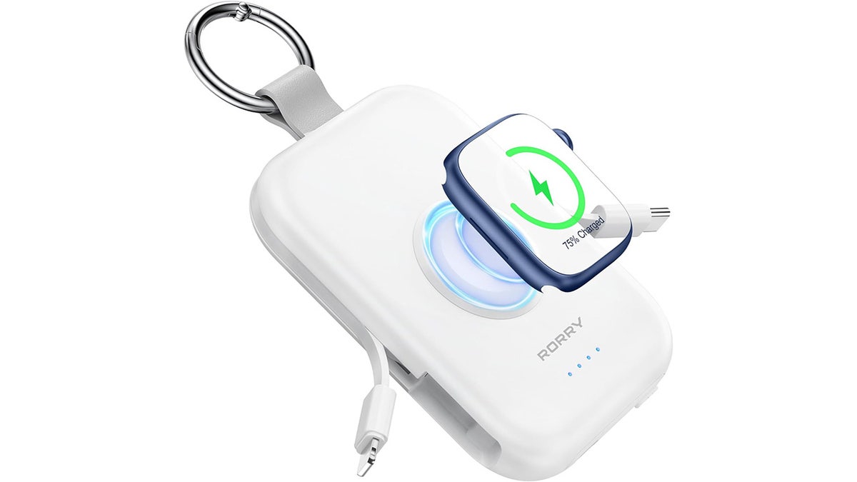 This 5,000mAh RORRY portable charger is so portable you can hang it on your keychain.