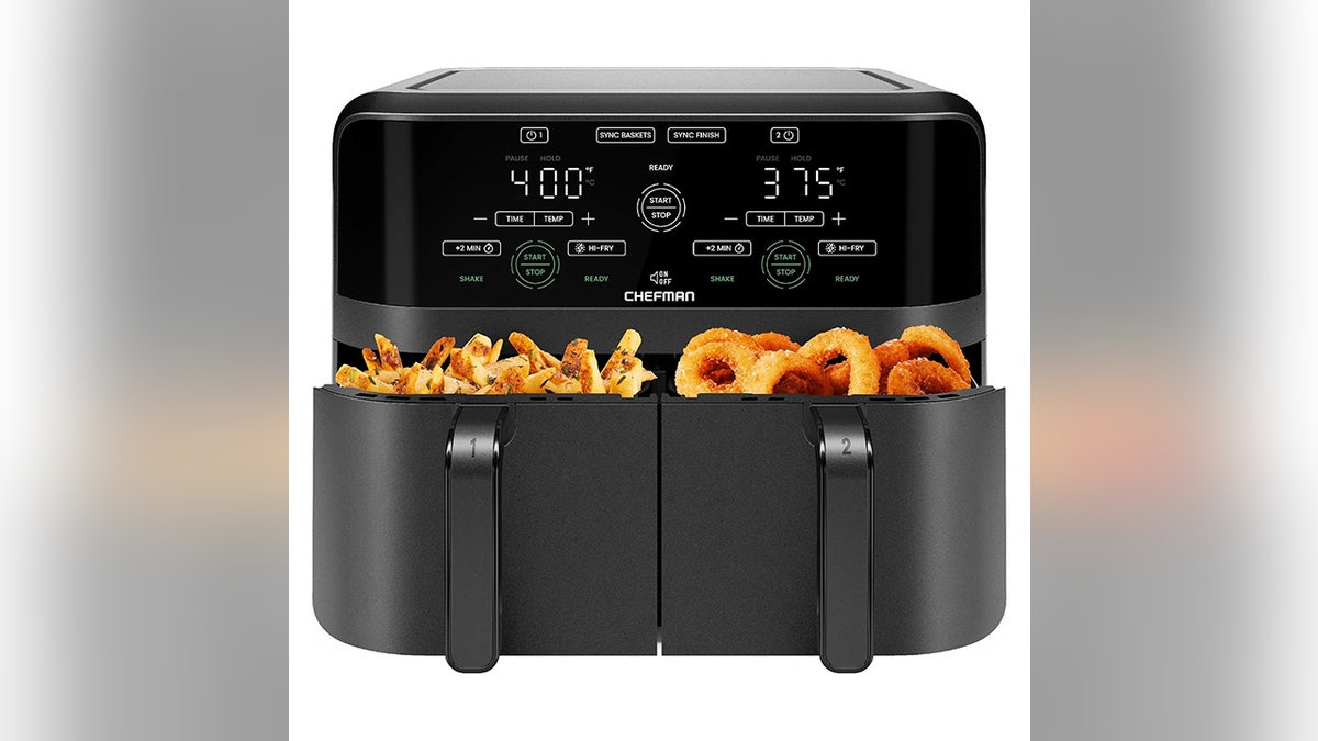 Air fry a meal and sides all at once.