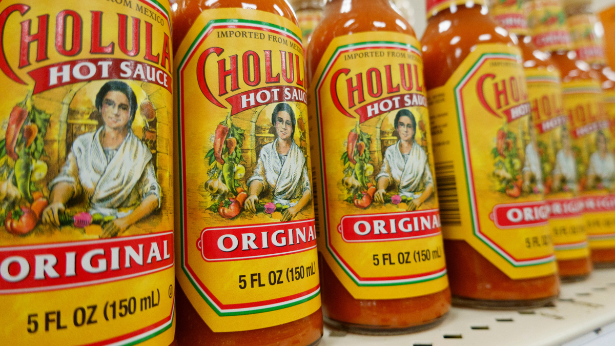 Bottles of Cholula Original hot sauce for sale are displayed at a store on July 22, 2026 in Washington, DC.