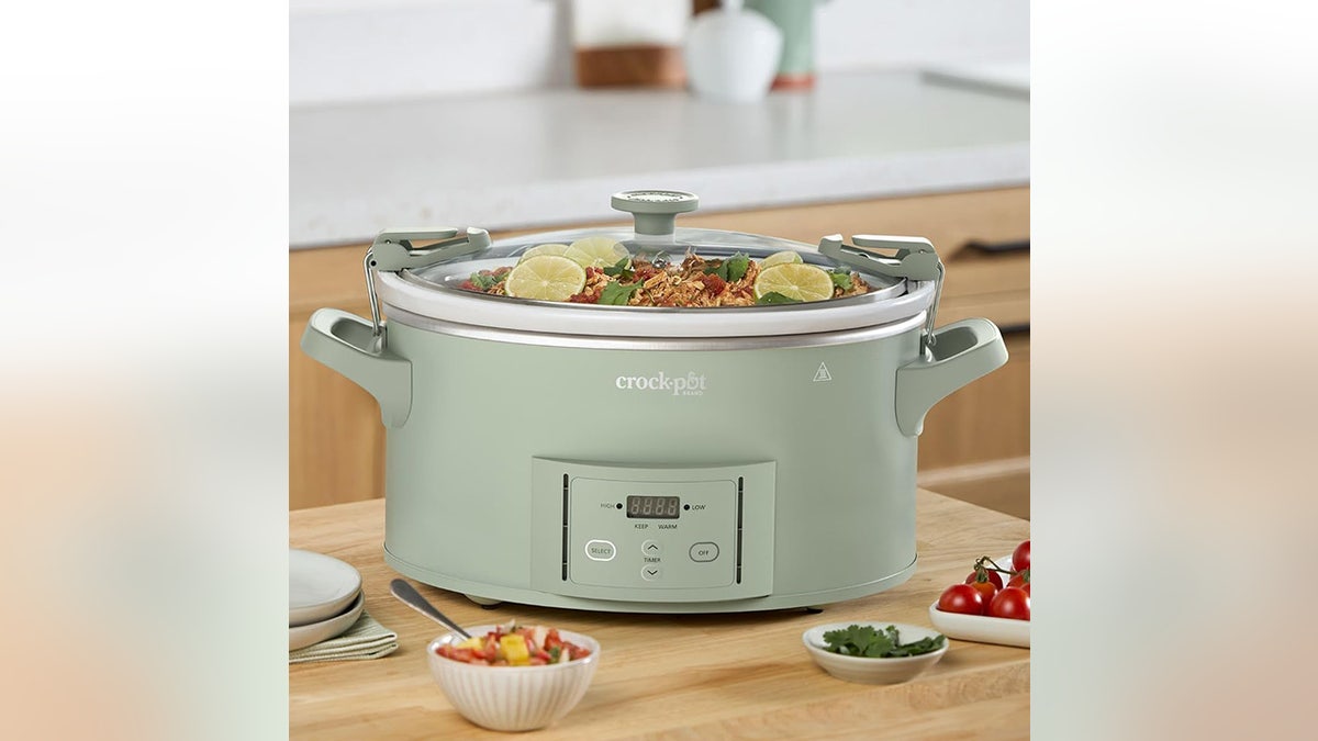 Cook large meals overnight, and pop the ceramic inner pot into the oven if you need a better crisp. 