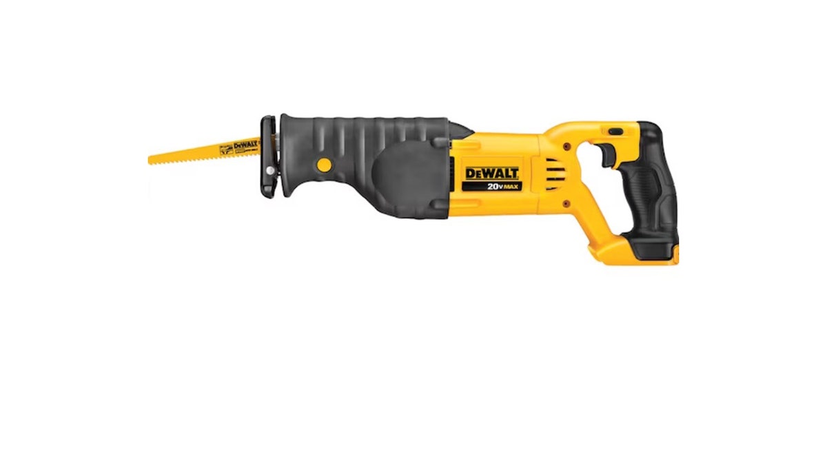 This reciprocating saw is designed to cut through materials such as lumber, framing and metal.