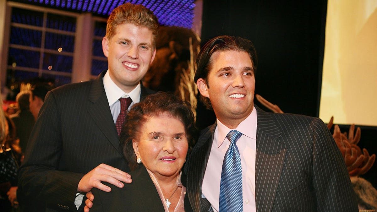 Eric Trump stands with his grandmother and Don Jr. Trump.