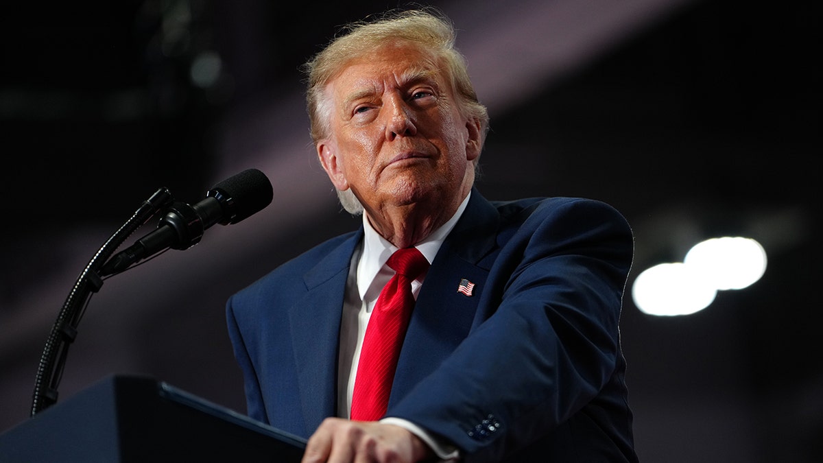 President Donald Trump speaks at rally in New York