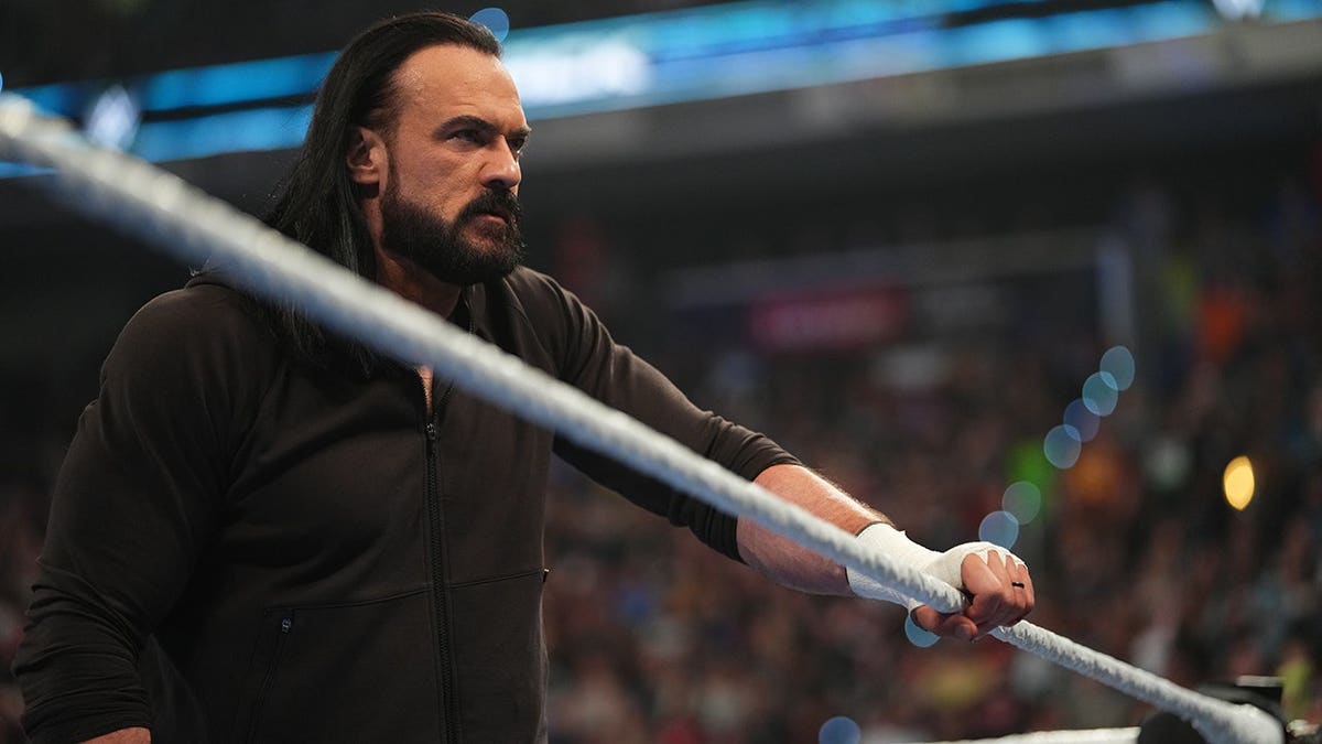 Drew McIntyre enters the ring during SmackDown in Raleigh, North Carolina.