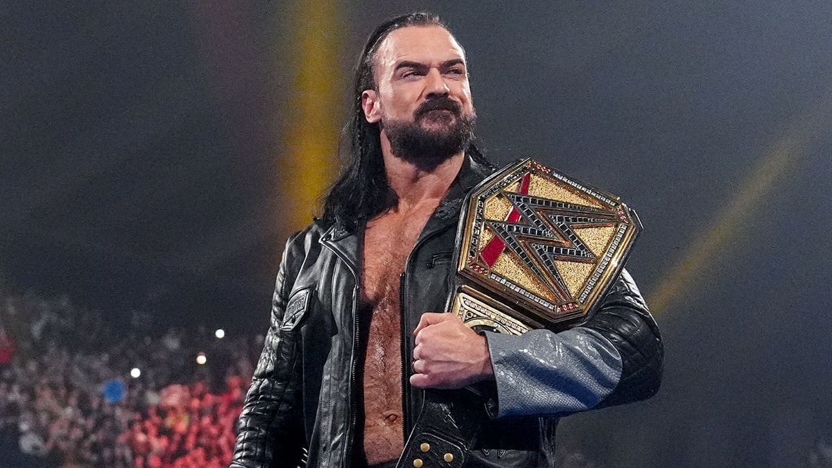 Drew McIntyre, the new Undisputed WWE Champion, enters the ring during SmackDown.