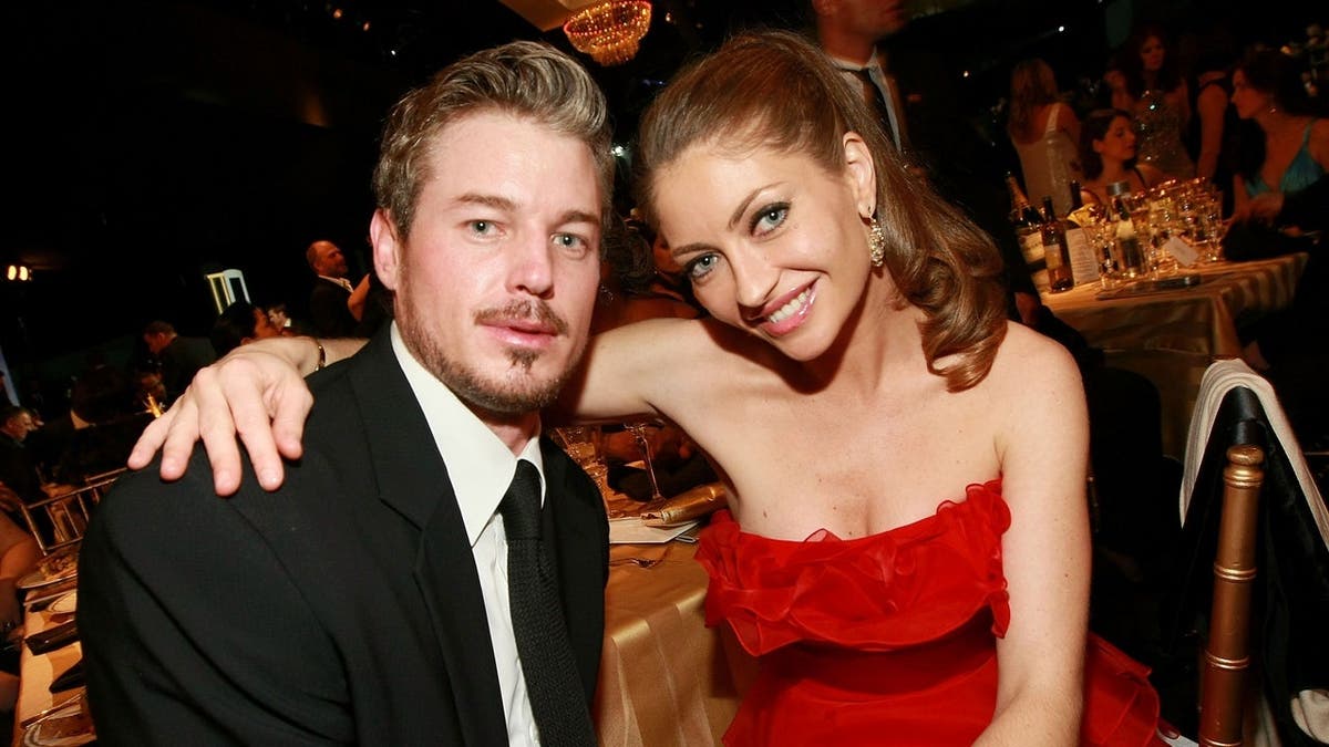 Eric Dane and Rebecca Gayheart stand backstage at the Screen Actors Guild Awards.
