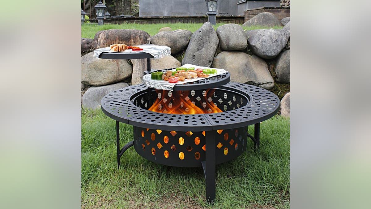 Cook a whole meal on the adjustable grills.