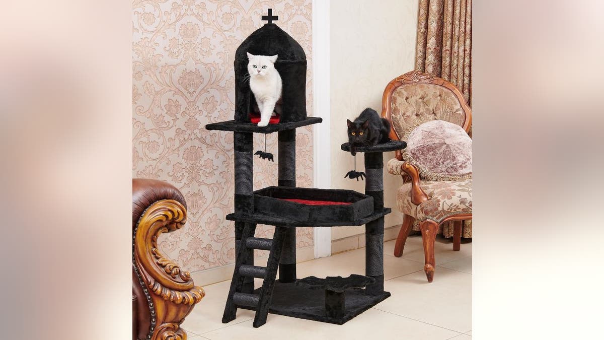 Blend your cat tree into your other holiday decor.