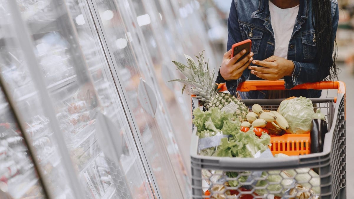 A person shopping for groceries