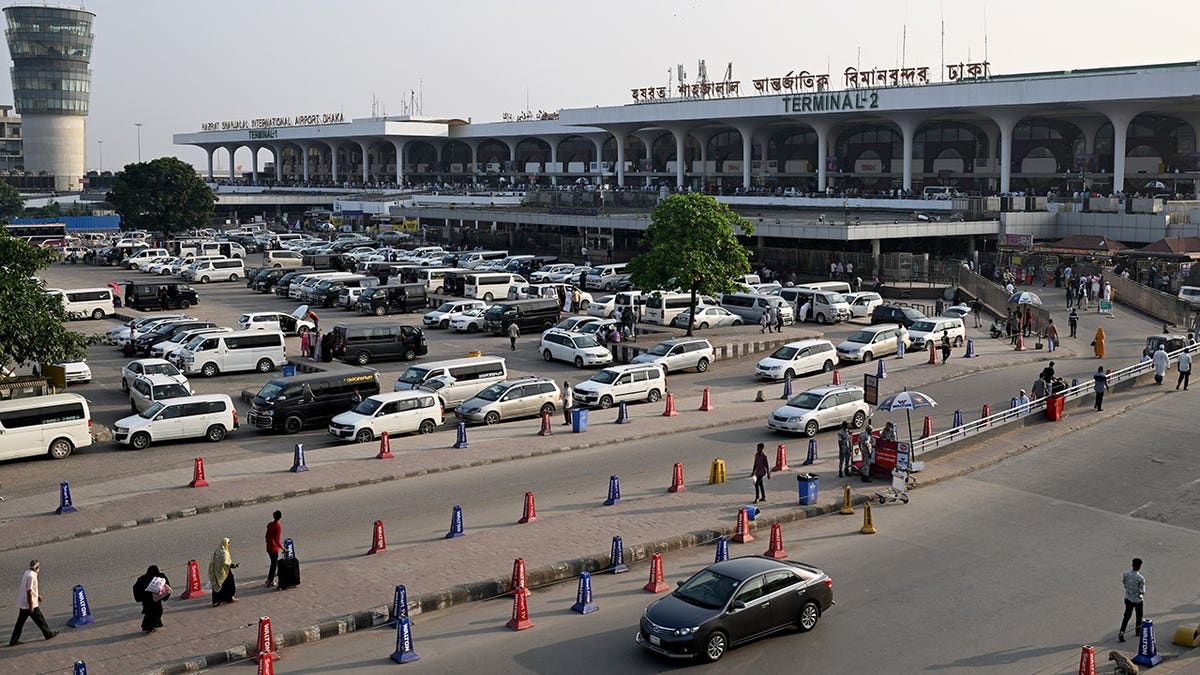 Traffic at Hazrat Shahjalal International Airport in Dhaka, Bangladesh.