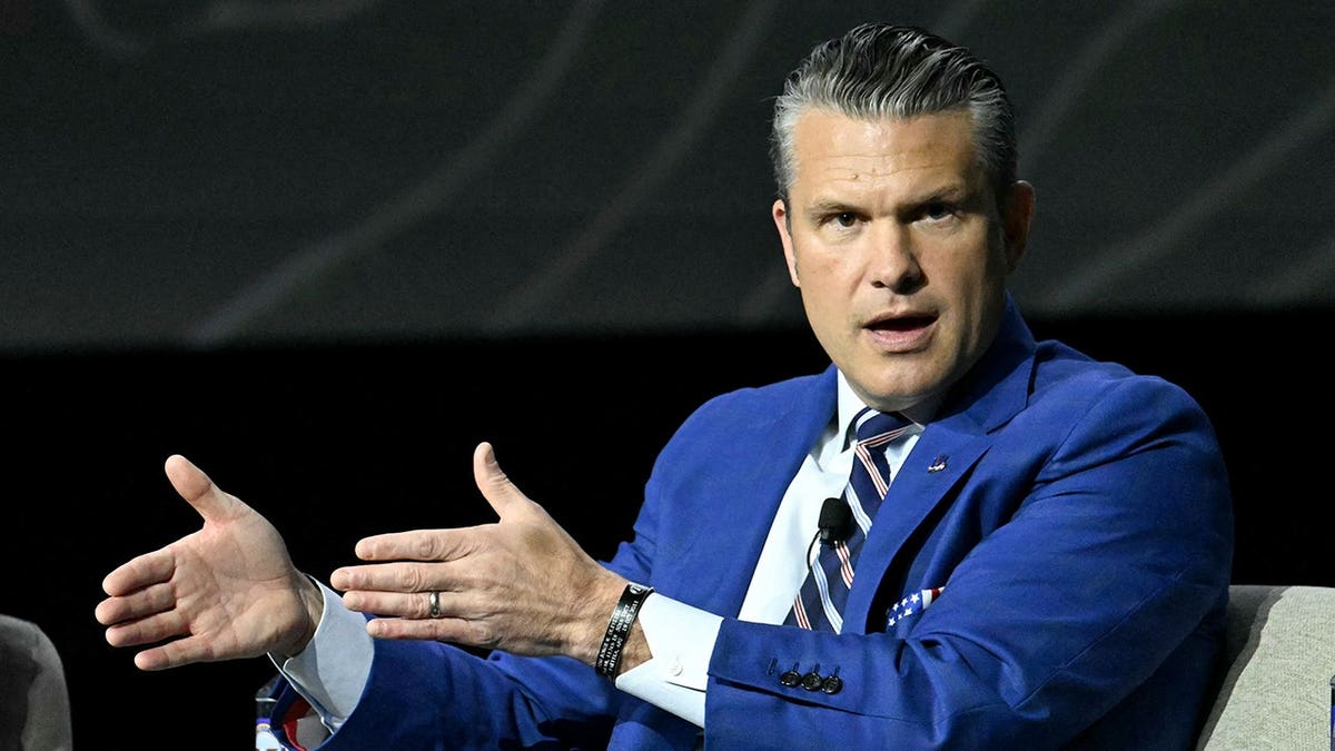 Hegseth speaking