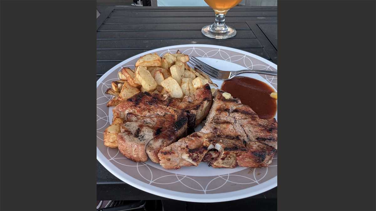 Screencaps reader Homebrew Bill uses pork chops to deal with a heartbreaking loss.