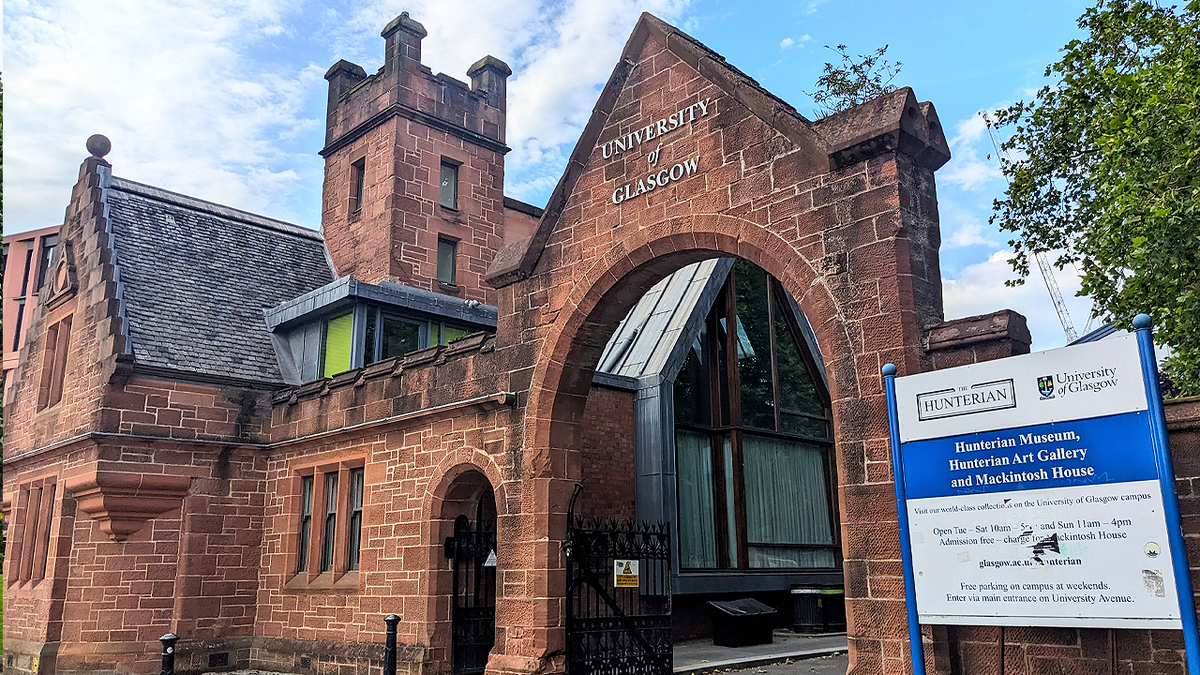 Photo showing the Hunterian museum entrance at University of Glasgow