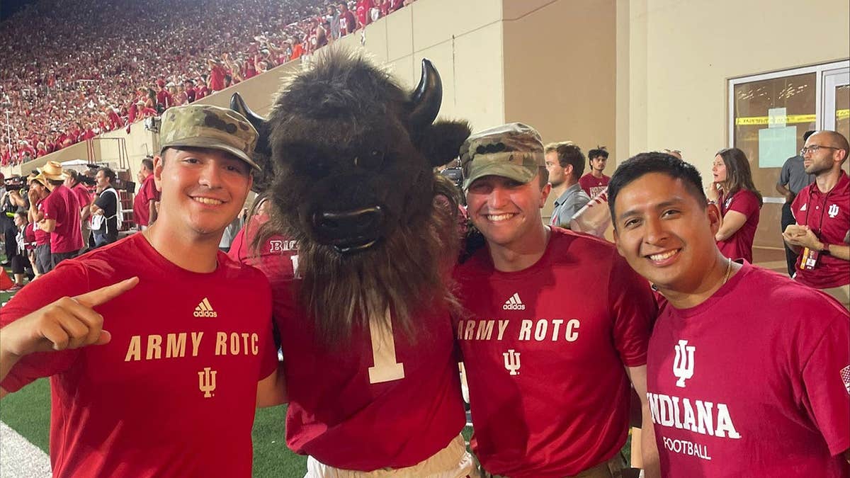 The military has an undeniable presence at Indiana University athletic events.