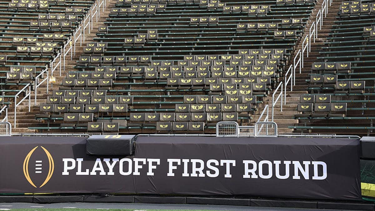 Tom Hauck/Getty Images interior view of Autzen Stadium before College Football Playoff game.