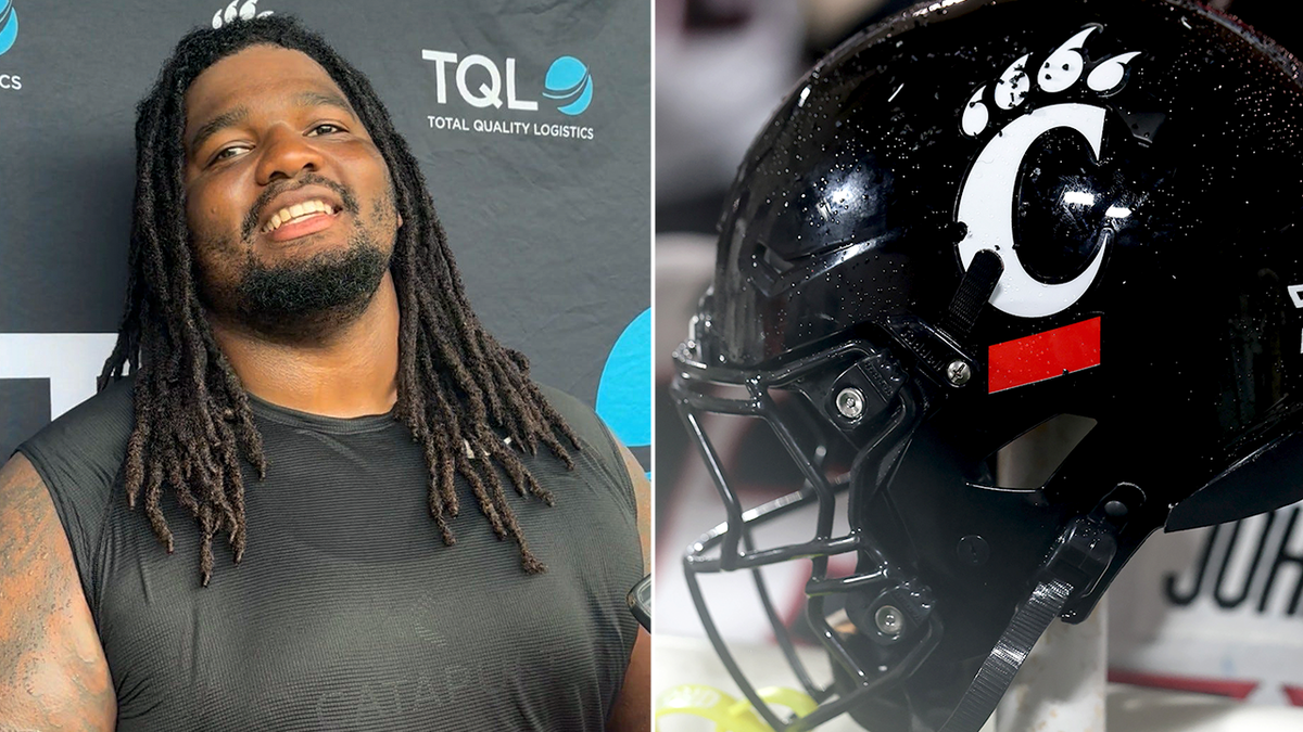 Josh Hough and Bearcats helmet