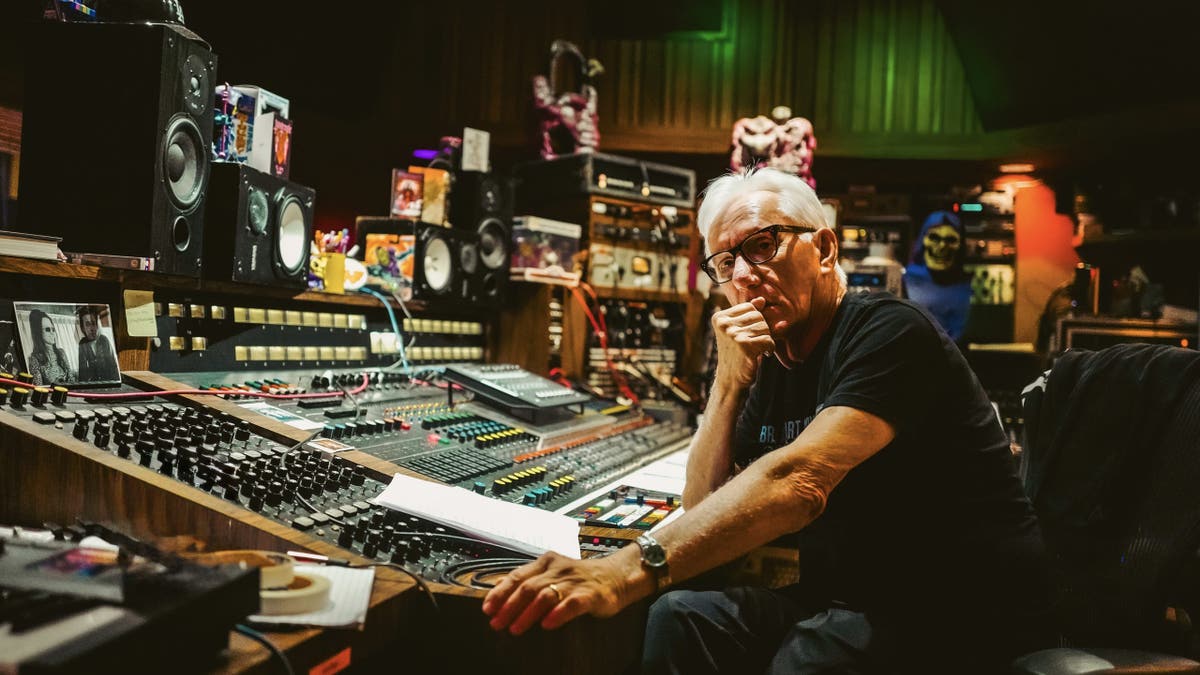 Actor James Woods recording his album in Hollywood's Sunset Studios.