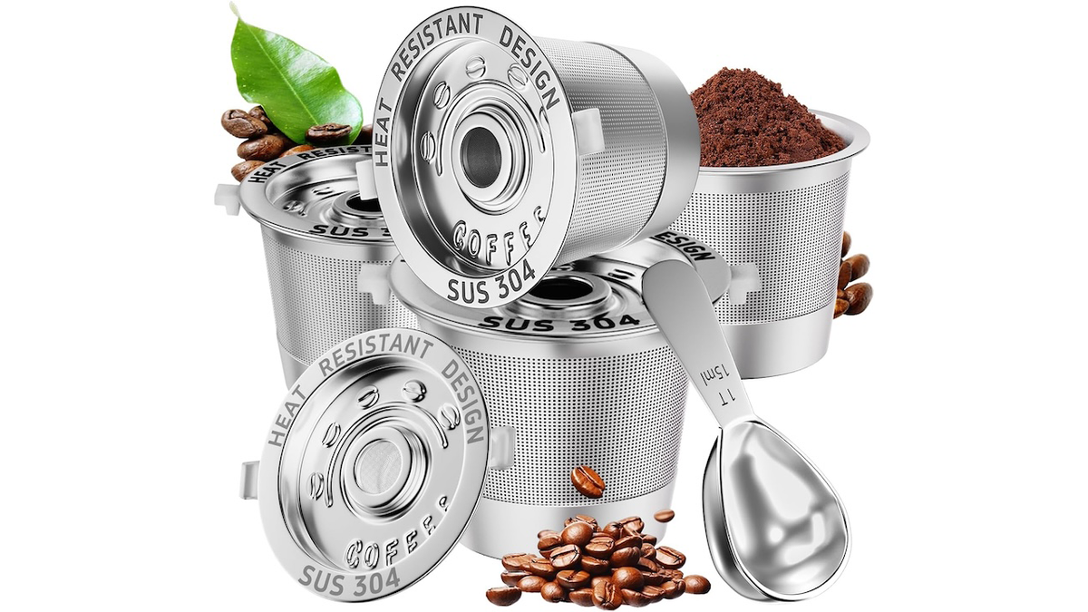 Add your favorite coffee grounds to these reusable K-cups again and again.