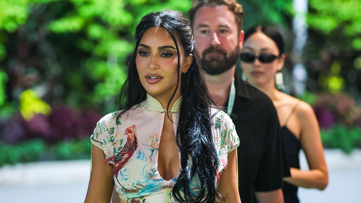 Kim Kardashian walks in the paddock during the F1 Grand Prix of Singapore.