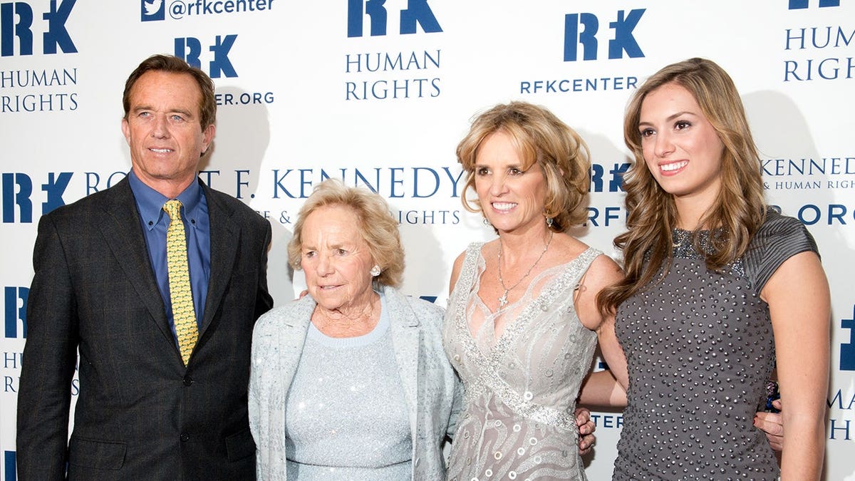 Kyle Kennedy stands with Robert Kennedy Jr., Ethel Kennedy and Kerry Kennedy at the Ripple of Hope Awards Dinner.