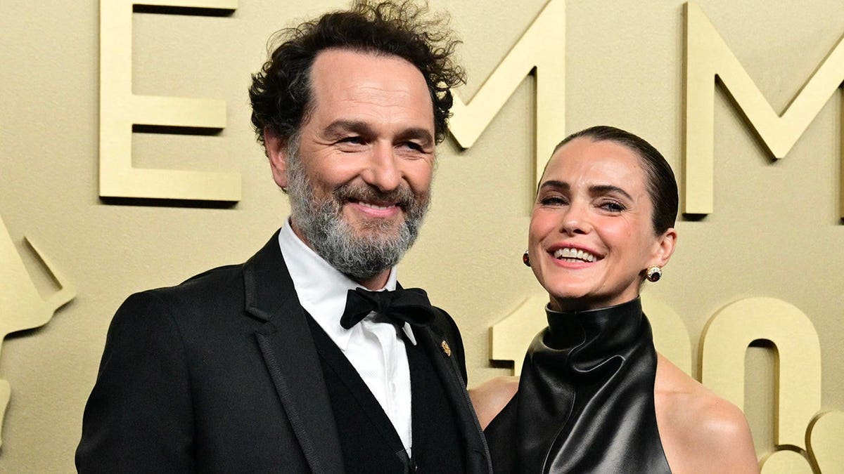 Matthew Rhys and Keri Russell at the Emmy Awards in September 2026.